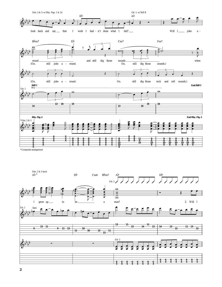 When I Grow Up (To Be A Man) Acoustic Guitar scores gallery preview page 2