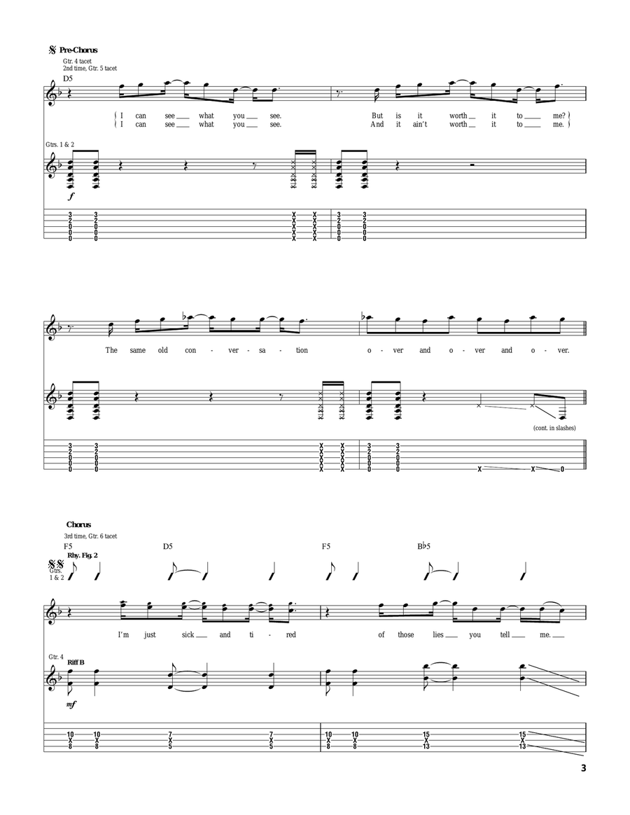 Sick & Tired Sick & Tired Acoustic Guitar scores gallery preview page 3