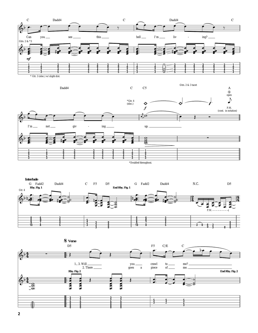 Deny Deny Guitar Tablature scores gallery preview page 2
