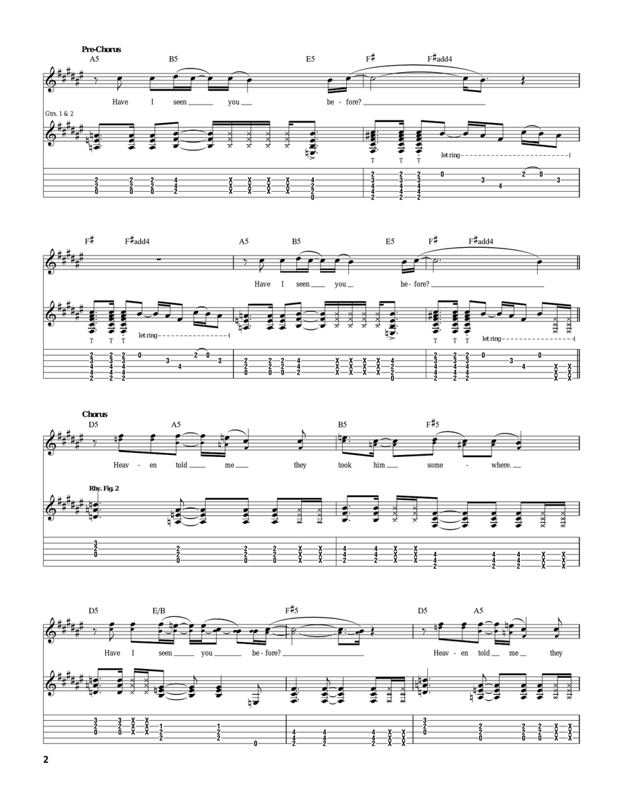 Somewhere Somewhere Acoustic Guitar scores gallery preview page 2