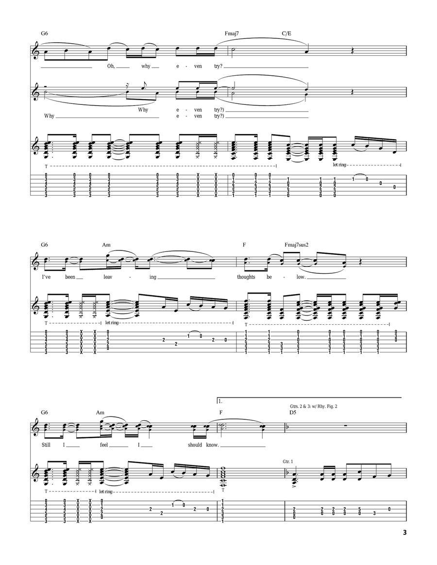 Live A Lie Live A Lie Acoustic Guitar scores gallery preview page 3