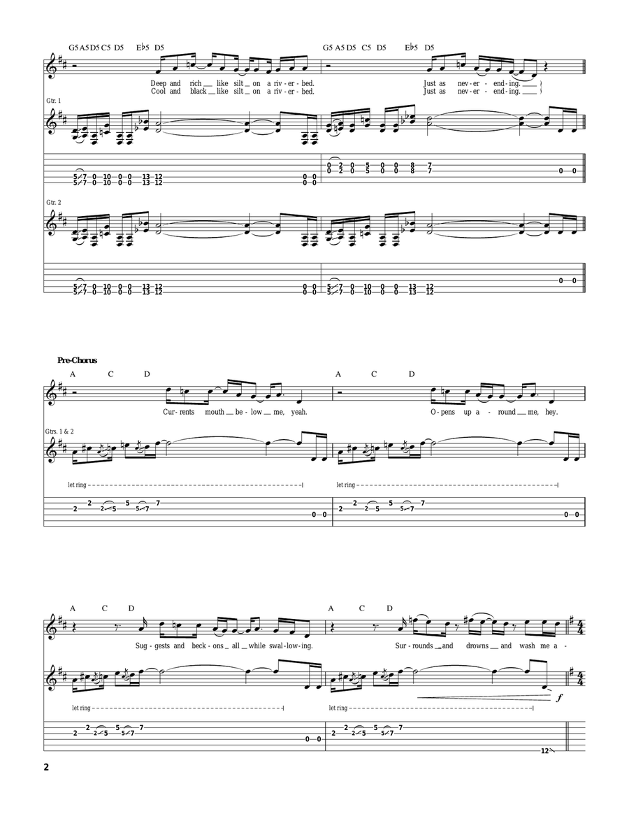 Undertow Undertow Electric Guitar scores gallery preview page 2