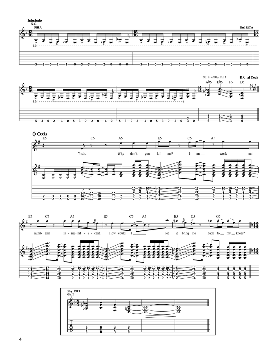 Undertow Undertow Electric Guitar scores gallery preview page 4