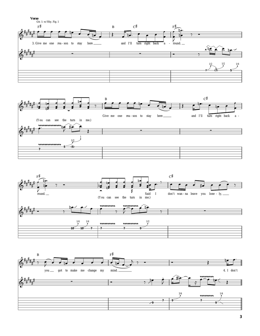 Give Me One Reason Give Me One Reason Acoustic Guitar scores gallery preview page 3