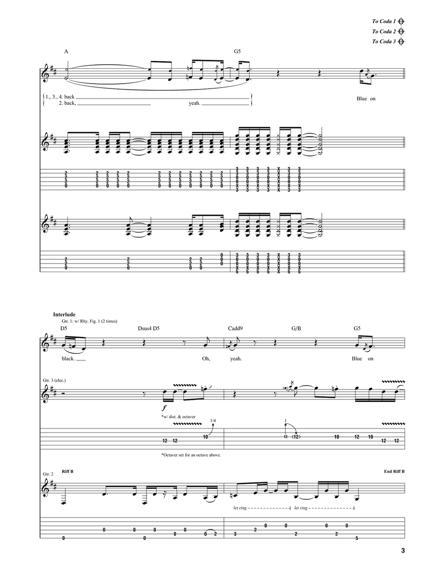Blue On Black Blue On Black Acoustic Guitar scores gallery preview page 3