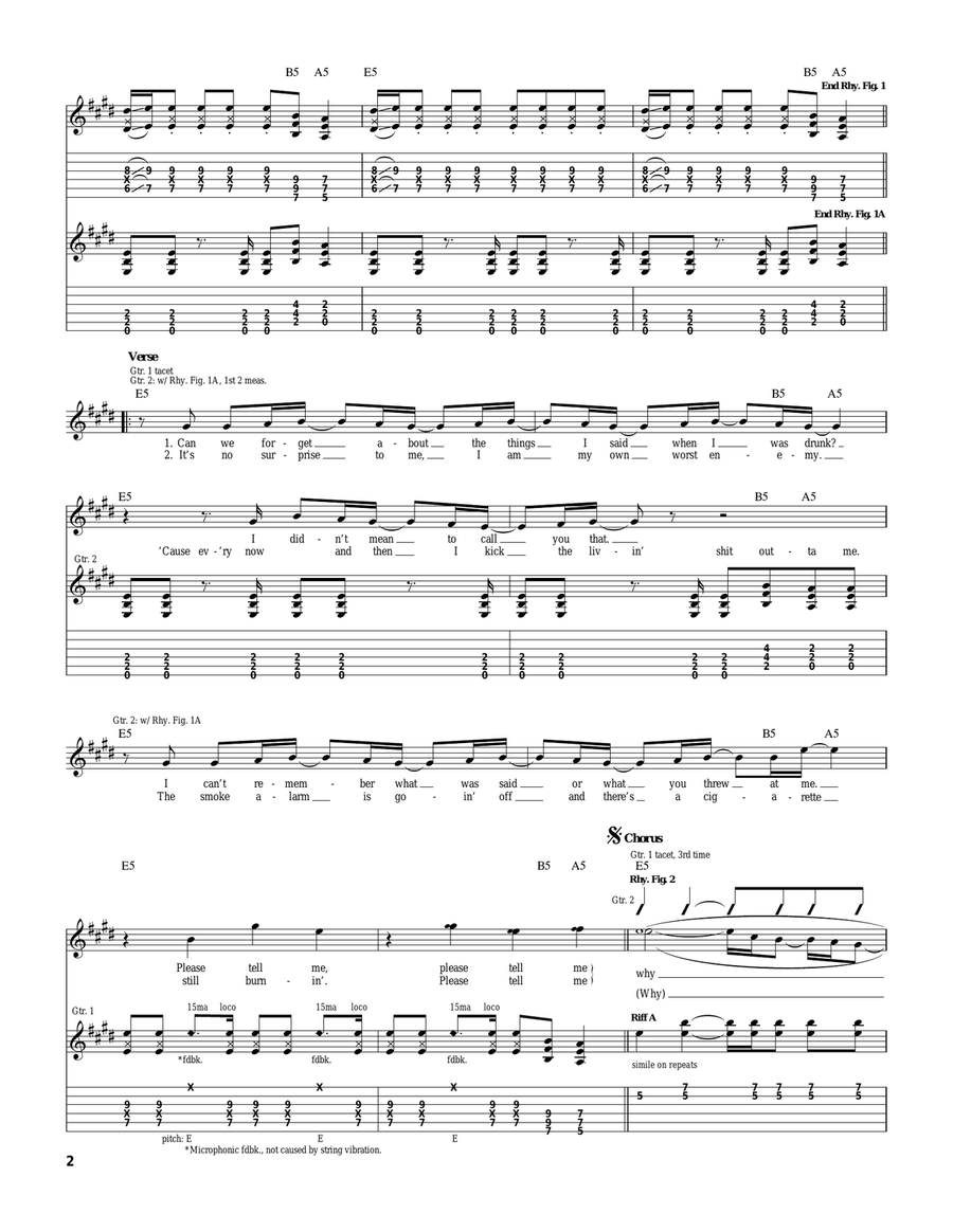My Own Worst Enemy My Own Worst Enemy Acoustic Guitar scores gallery preview page 2