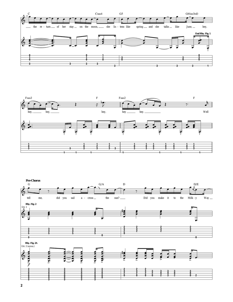 Drops Of Jupiter (Tell Me) Acoustic Guitar scores gallery preview page 2