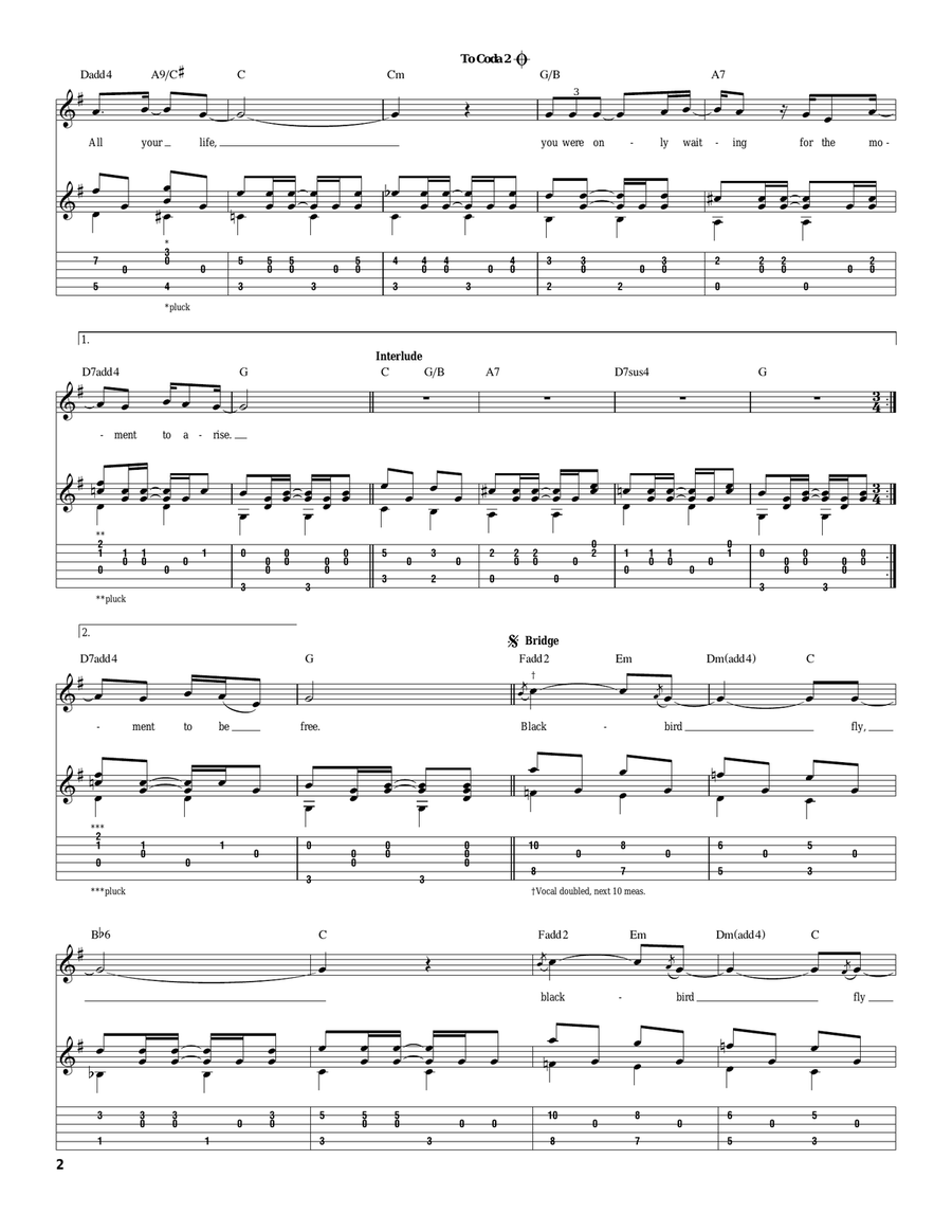 Blackbird Blackbird Acoustic Guitar scores gallery preview page 2