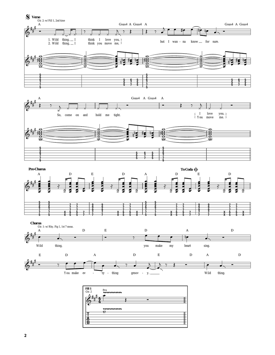Wild Thing Wild Thing Acoustic Guitar scores gallery preview page 2