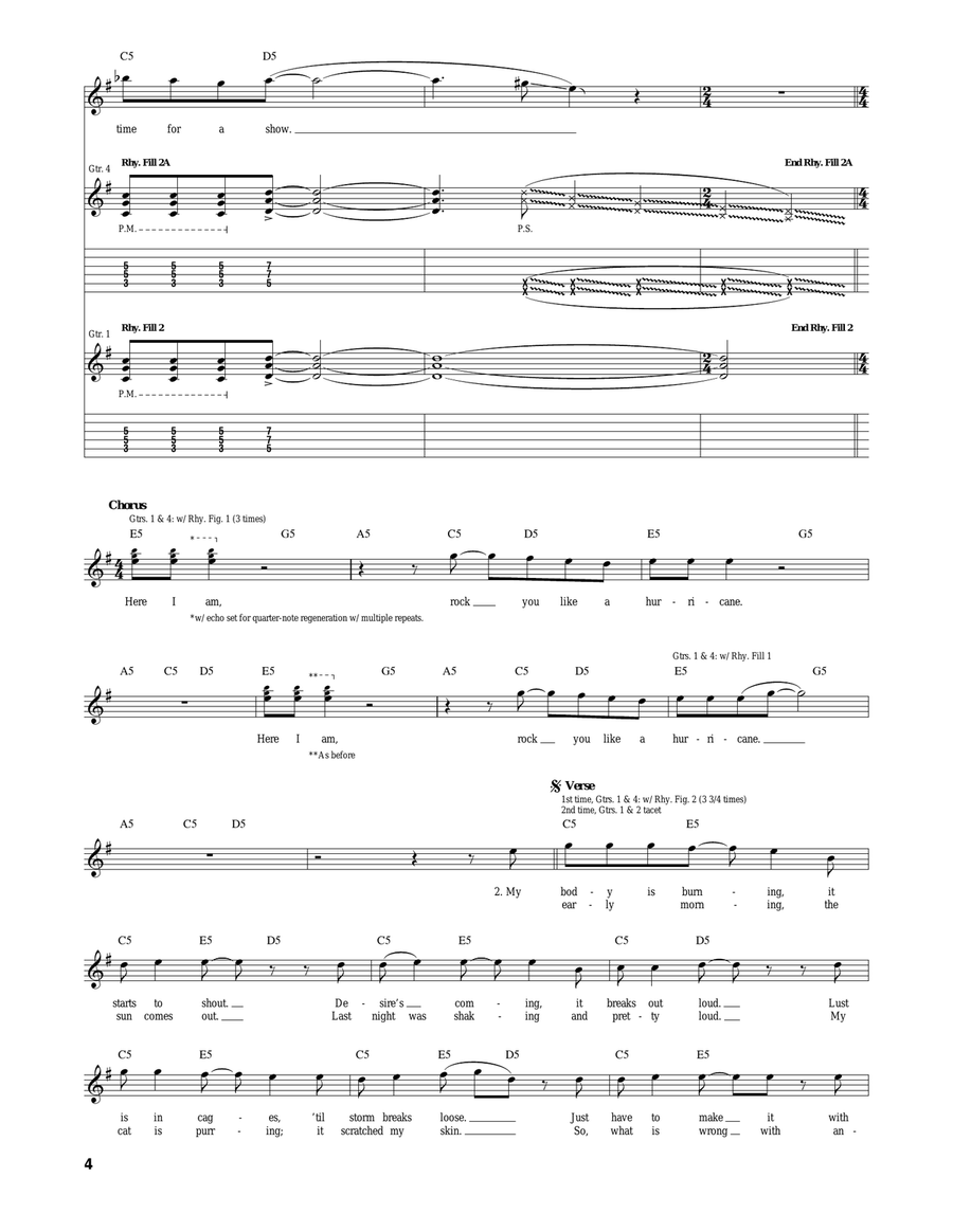 Rock You Like A Hurricane Electric Guitar scores gallery preview page 4