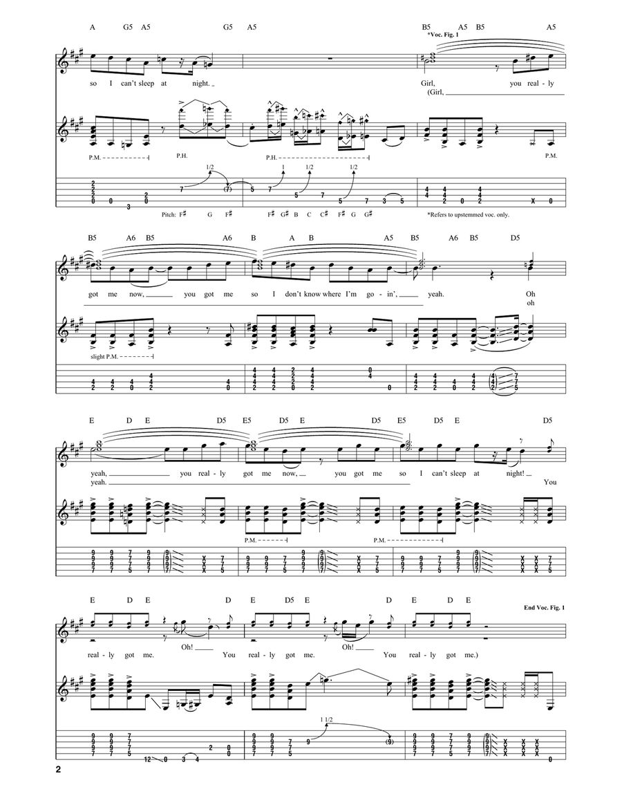 You Really Got Me Acoustic Guitar scores gallery preview page 2