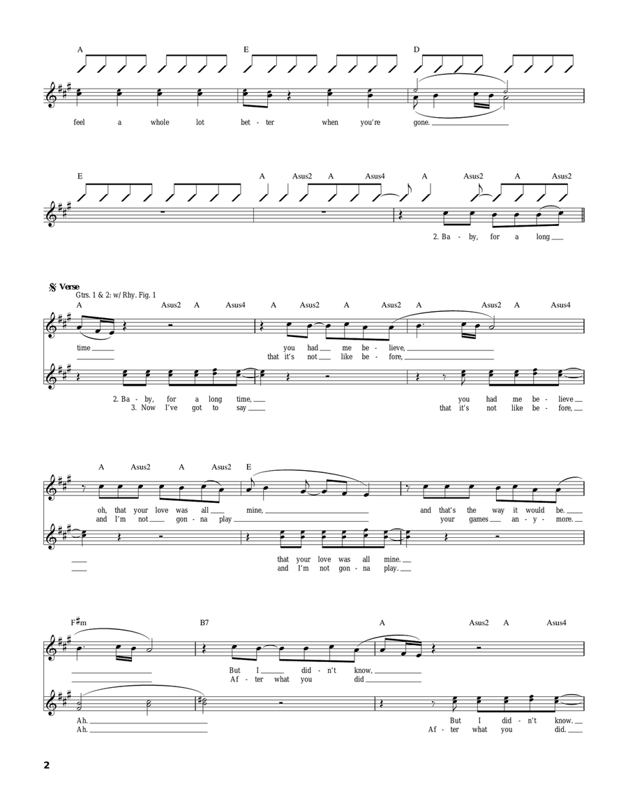 I'll Feel A Whole Lot Better Acoustic Guitar scores gallery preview page 2