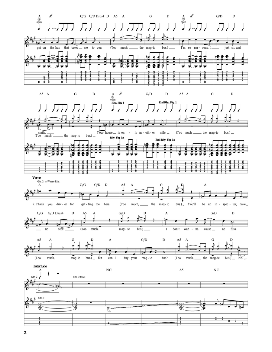 Magic Bus Acoustic Guitar scores gallery preview page 2