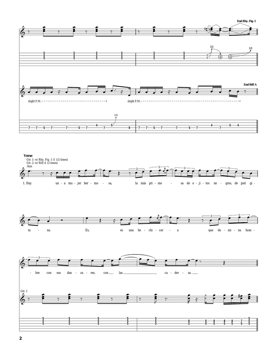 Hechicera Hechicera Acoustic Guitar scores gallery preview page 2