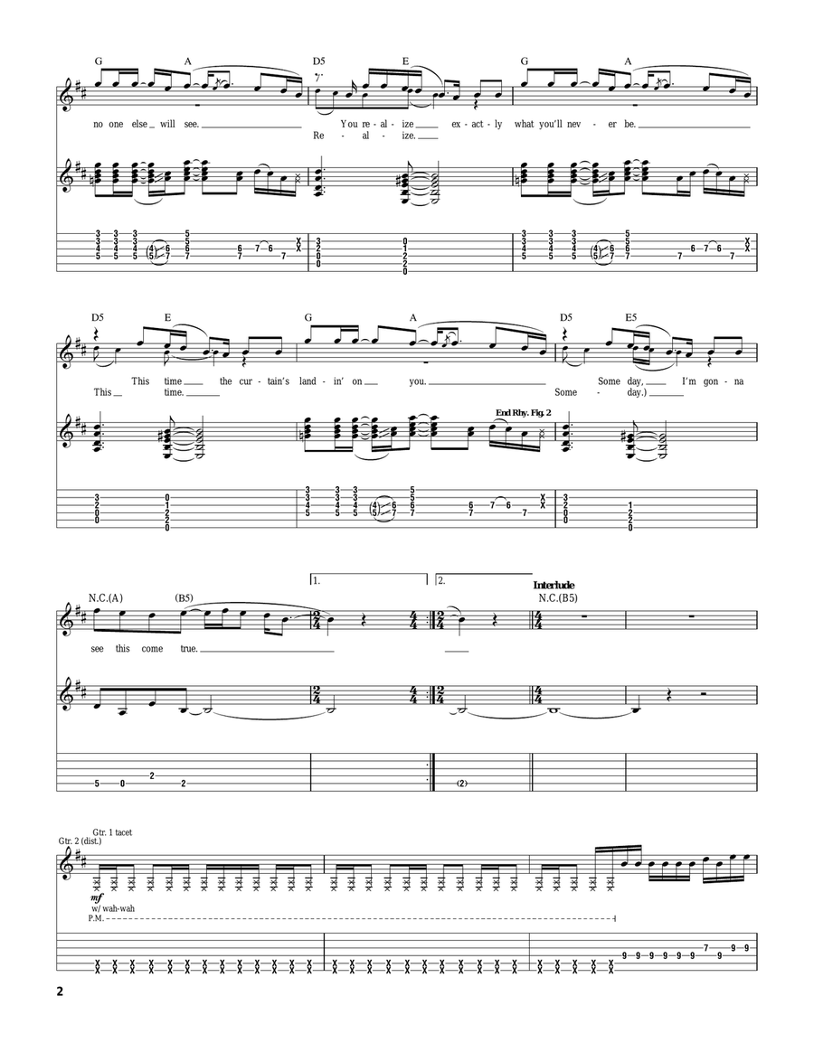 Blind Blind Guitar Tablature scores gallery preview page 2