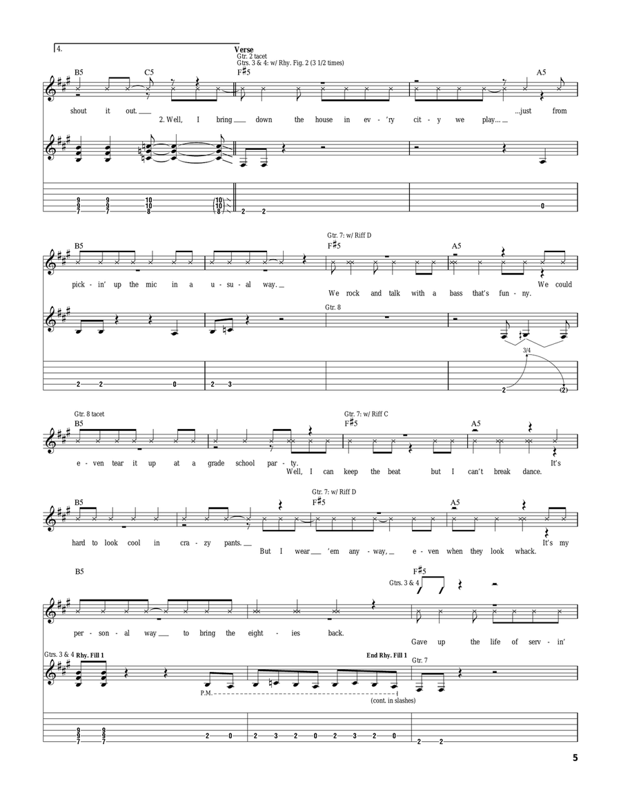 What We're All About Guitar Tablature scores gallery preview page 5