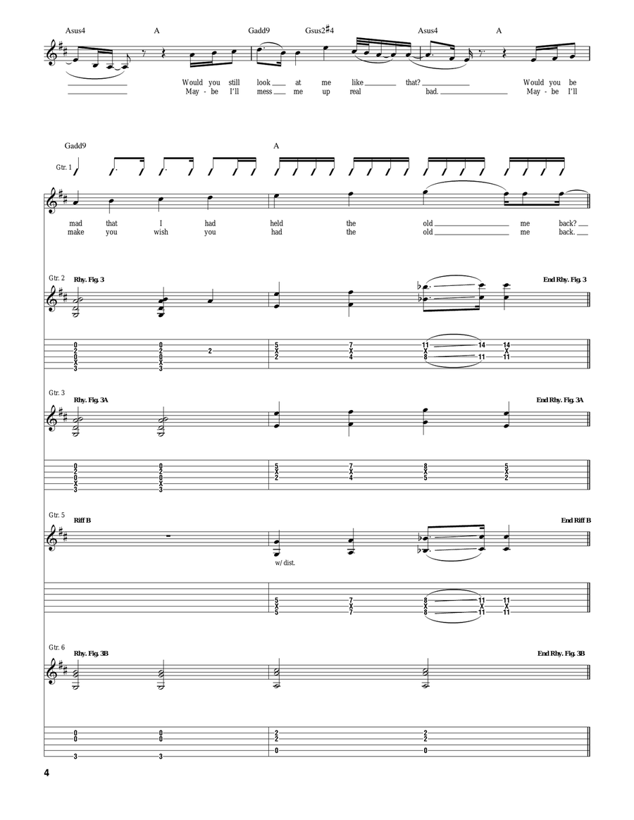 Somebody Else Somebody Else Guitar Tablature scores gallery preview page 4