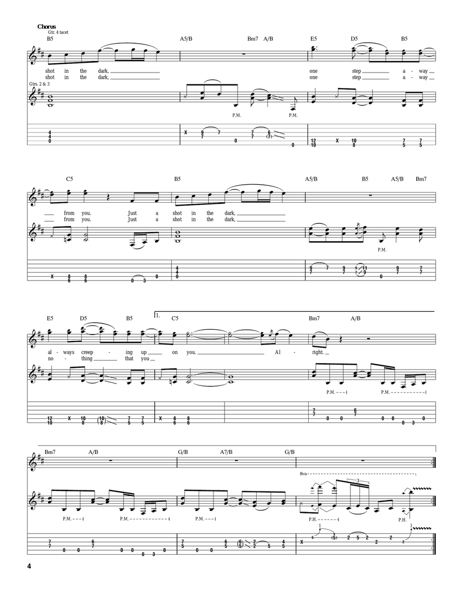 Shot In The Dark Shot In The Dark Electric Guitar scores gallery preview page 4