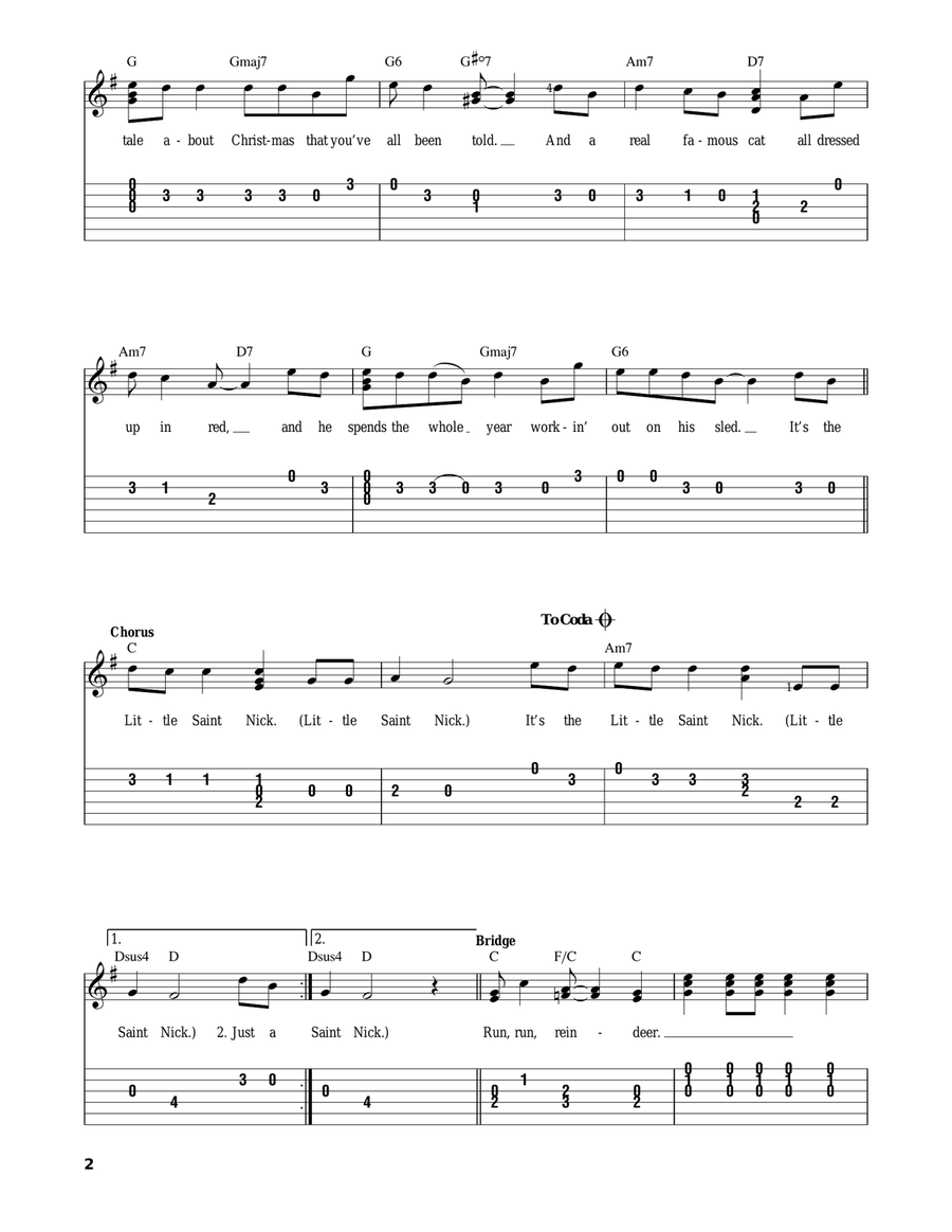 Little Saint Nick Little Saint Nick Easy Guitar scores gallery preview page 2
