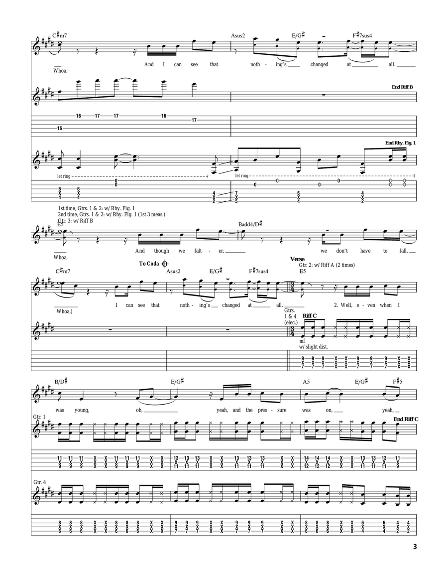 Nothing's Changed Nothing's Changed Acoustic Guitar scores gallery preview page 3