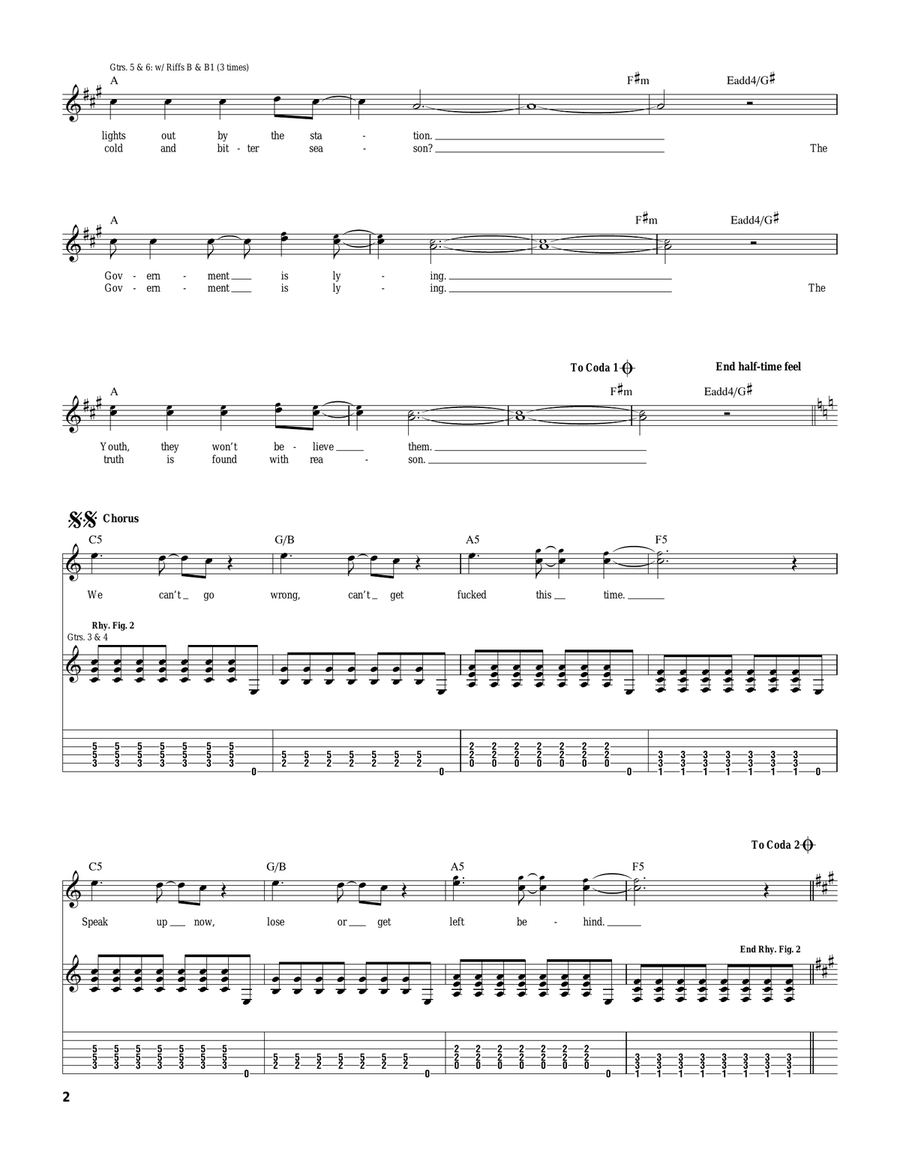 All Systems Go All Systems Go Guitar Tablature scores gallery preview page 2