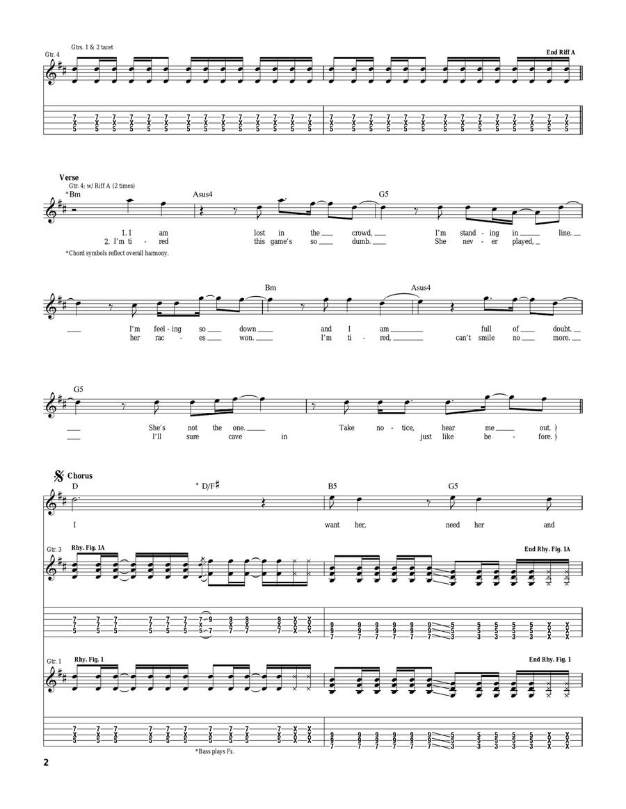 And I And I Guitar Tablature scores gallery preview page 2