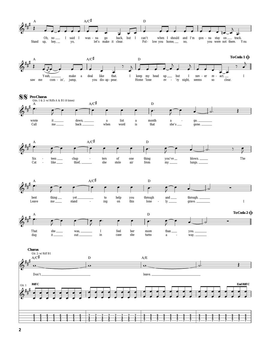 Cat Like Thief Cat Like Thief Guitar Tablature scores gallery preview page 2