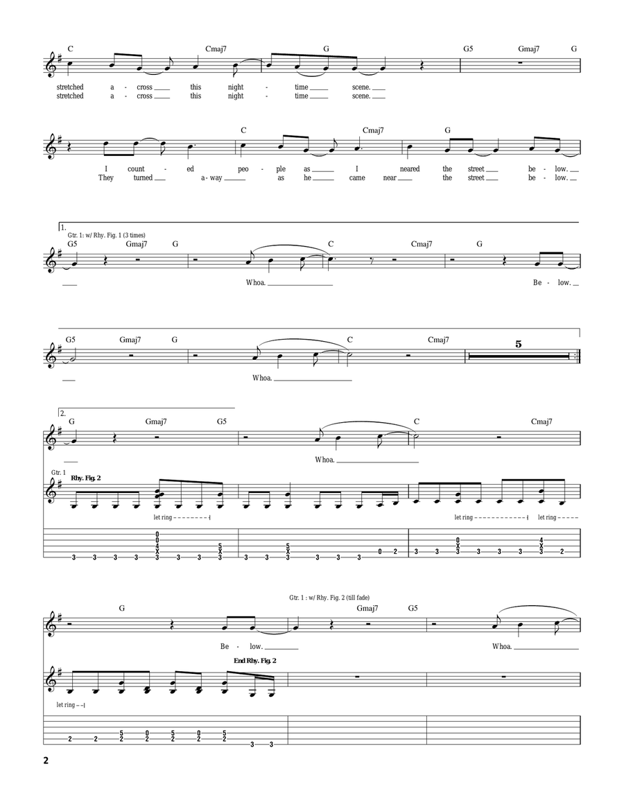 Elevator Elevator Guitar Tablature scores gallery preview page 2