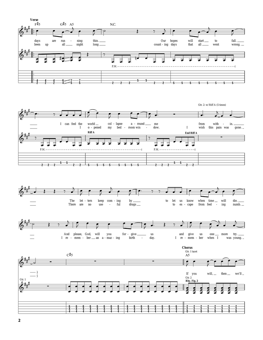 The End With You The End With You Guitar Tablature scores gallery preview page 2