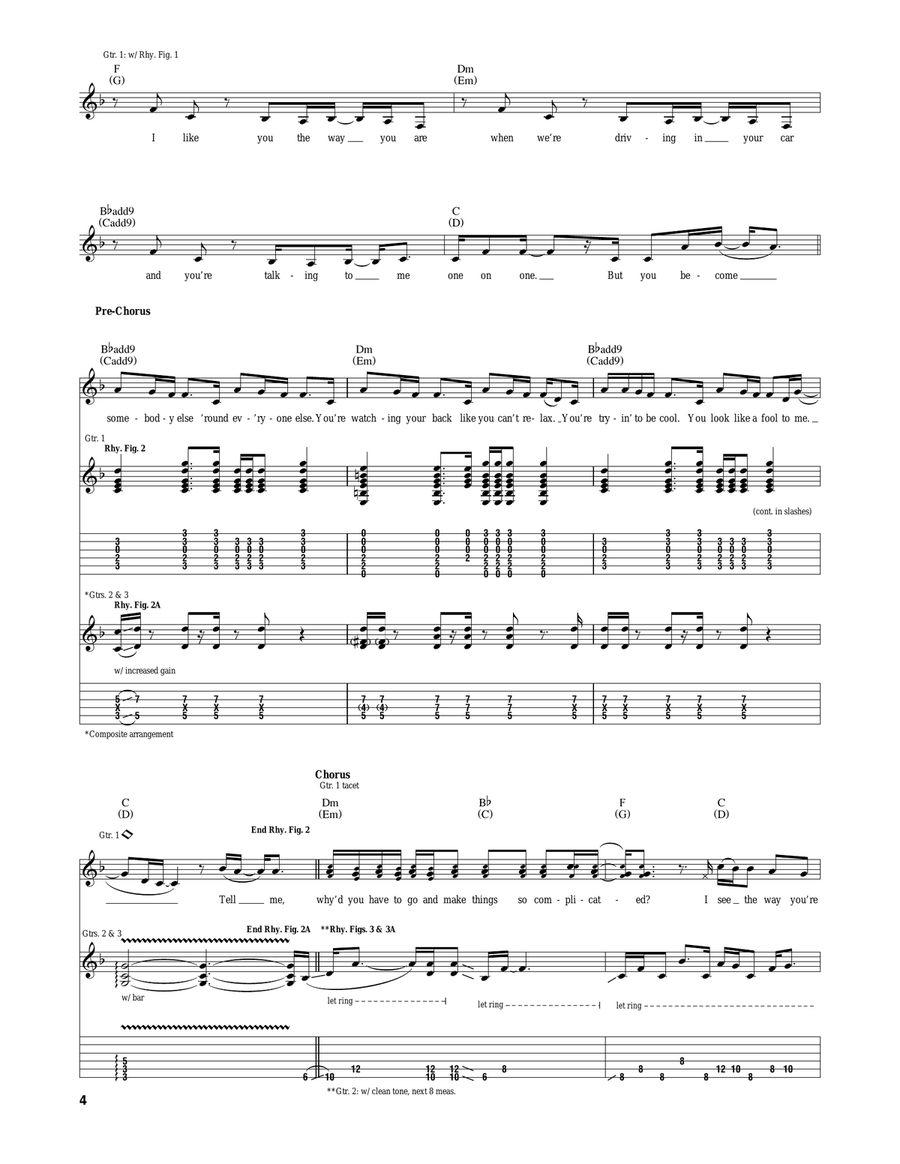 Complicated Complicated Acoustic Guitar scores gallery preview page 4