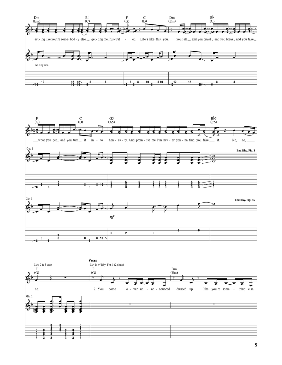 Complicated Complicated Acoustic Guitar scores gallery preview page 5
