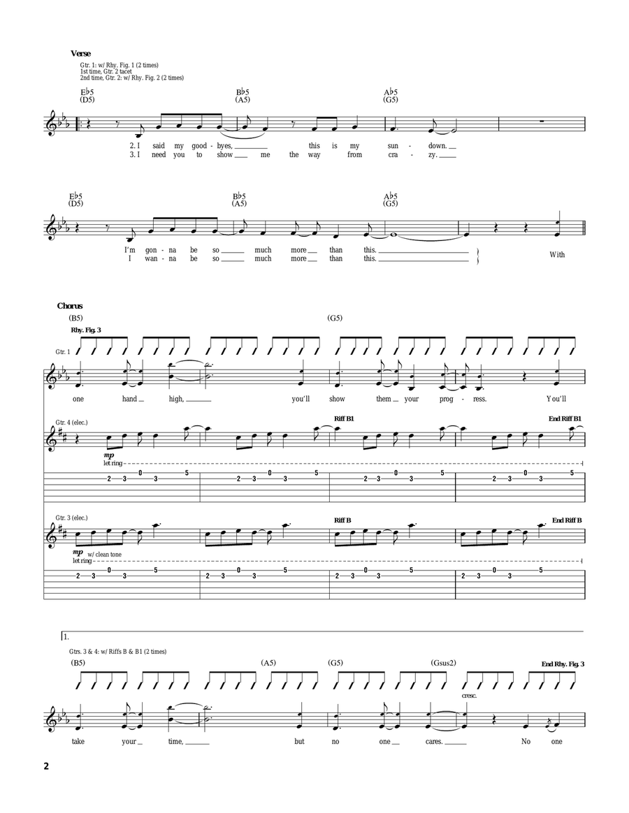 My Sundown My Sundown Acoustic Guitar scores gallery preview page 2