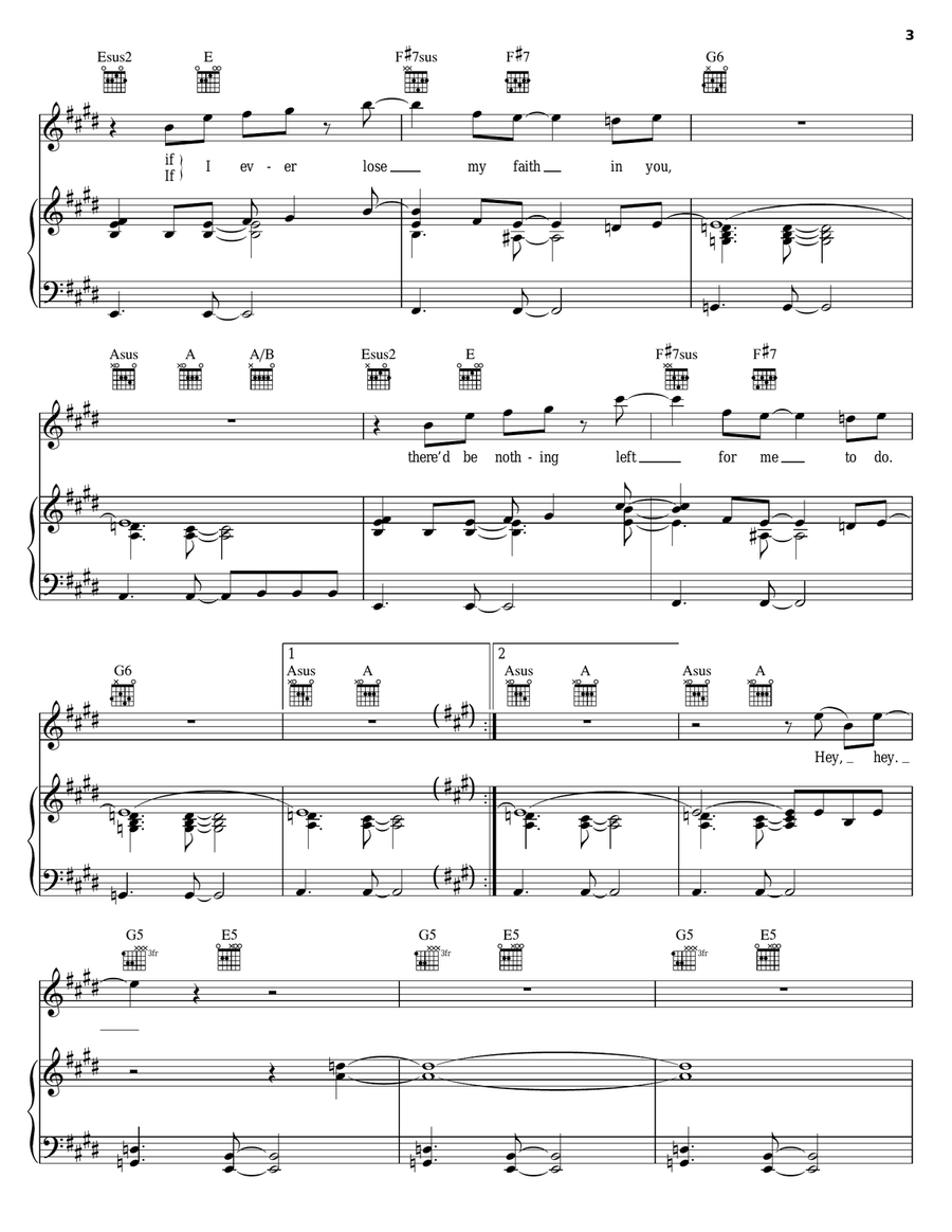 If I Ever Lose My Faith In You Piano, Vocal, Guitar scores gallery preview page 3