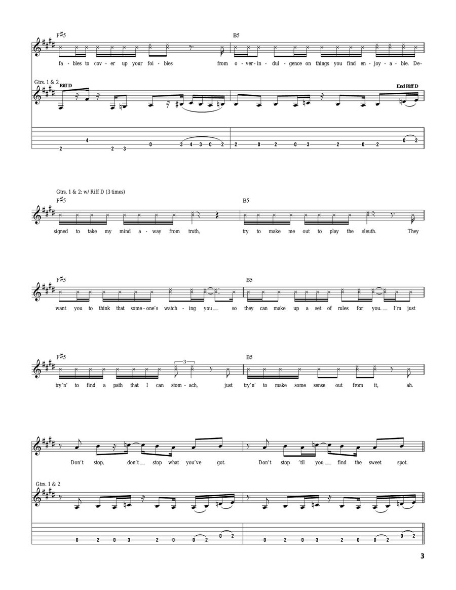 Wake Your Mind Up Wake Your Mind Up Guitar Tablature scores gallery preview page 3