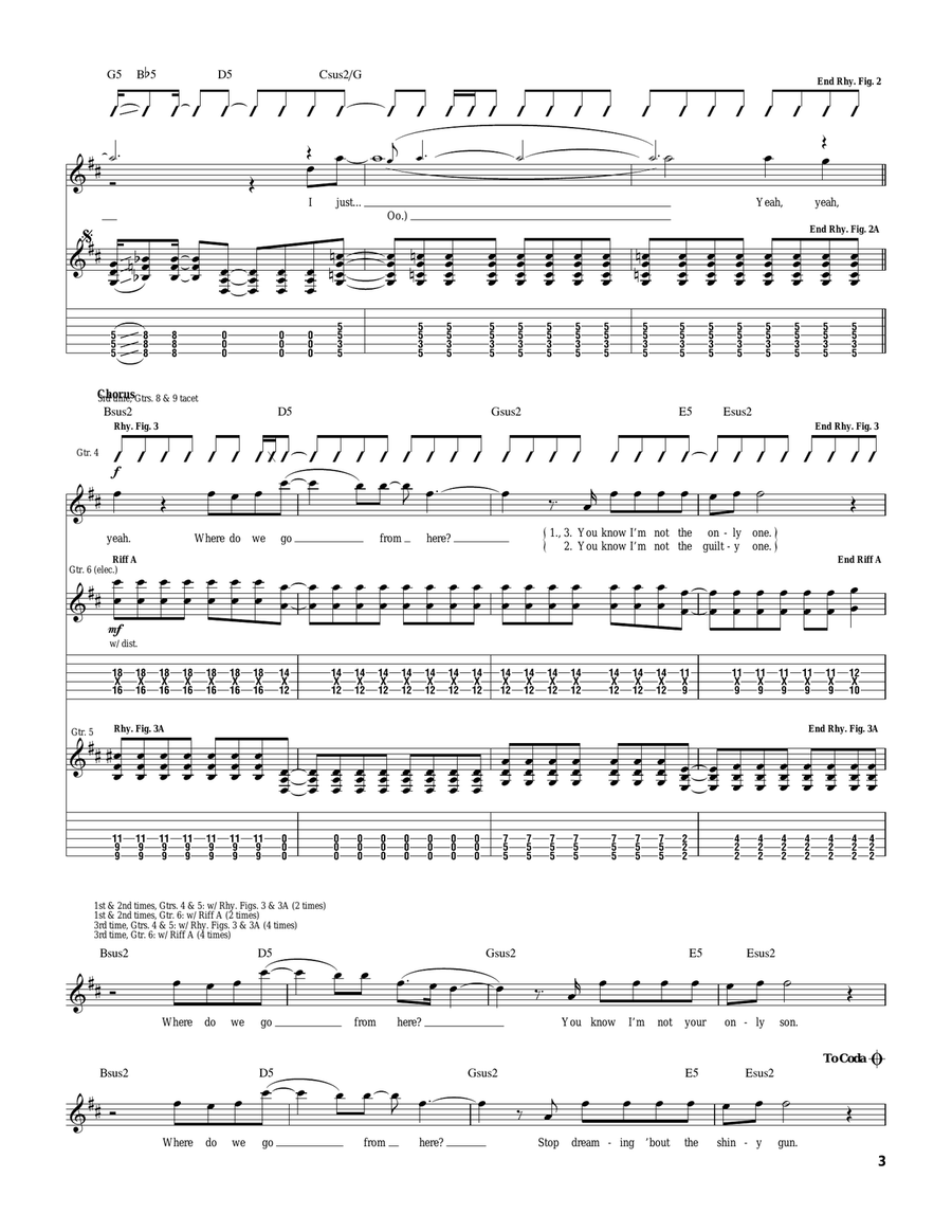 Where Do We Go From Here Where Do We Go From Here Guitar Tablature scores gallery preview page 3