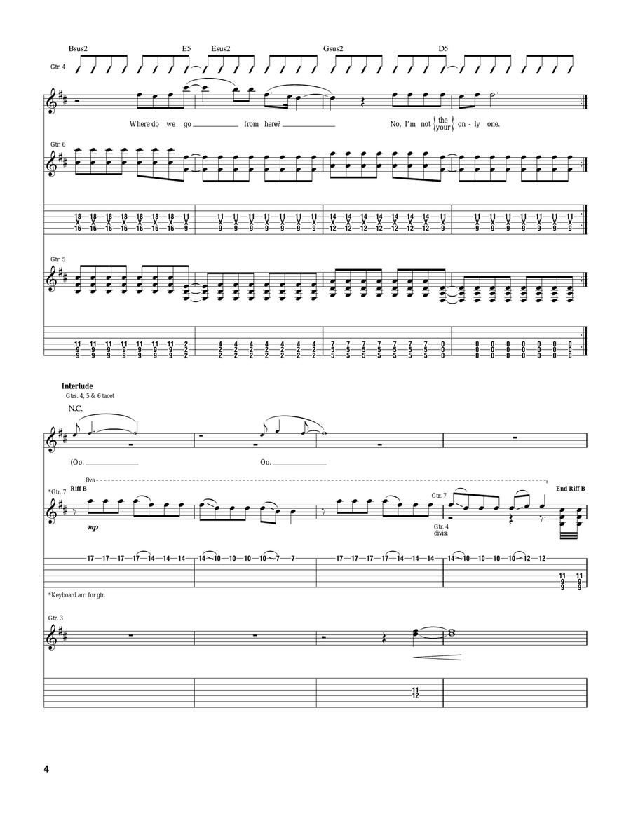 Where Do We Go From Here Where Do We Go From Here Guitar Tablature scores gallery preview page 4