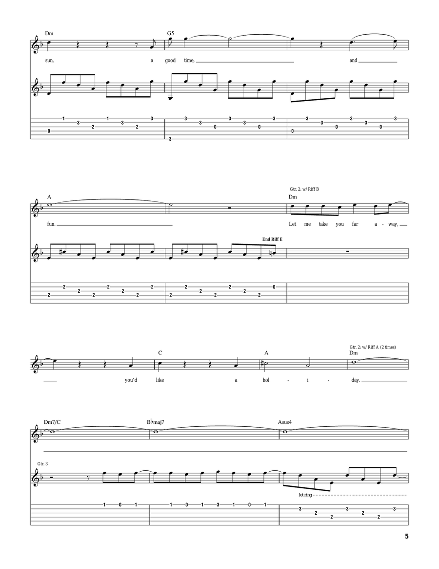 Holiday Holiday Electric Guitar scores gallery preview page 5