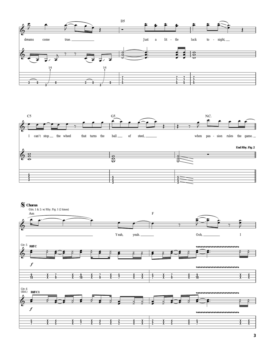 Passion Rules The Game Passion Rules The Game Electric Guitar scores gallery preview page 3