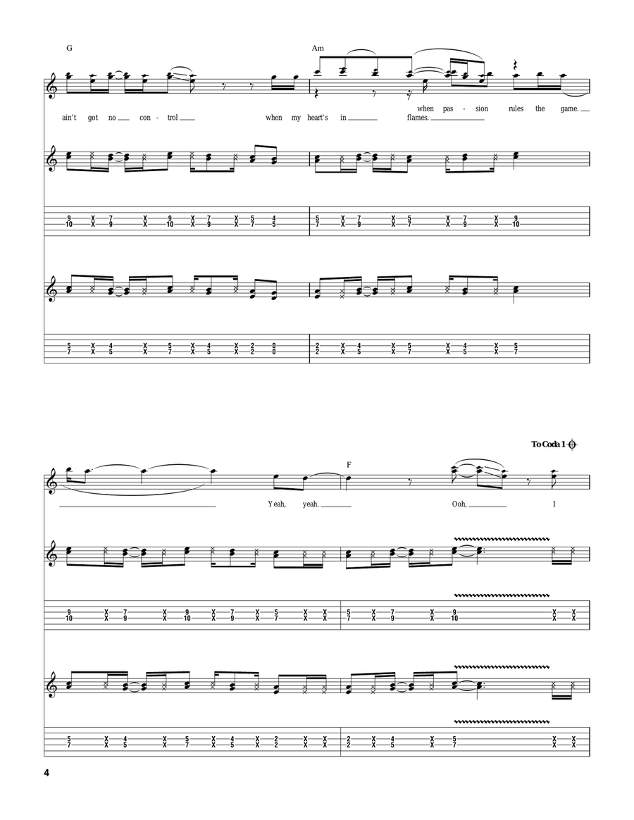 Passion Rules The Game Passion Rules The Game Electric Guitar scores gallery preview page 4