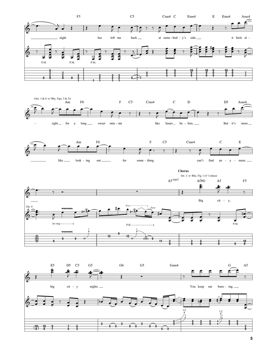 Big City Nights Big City Nights Acoustic Guitar scores gallery preview page 5