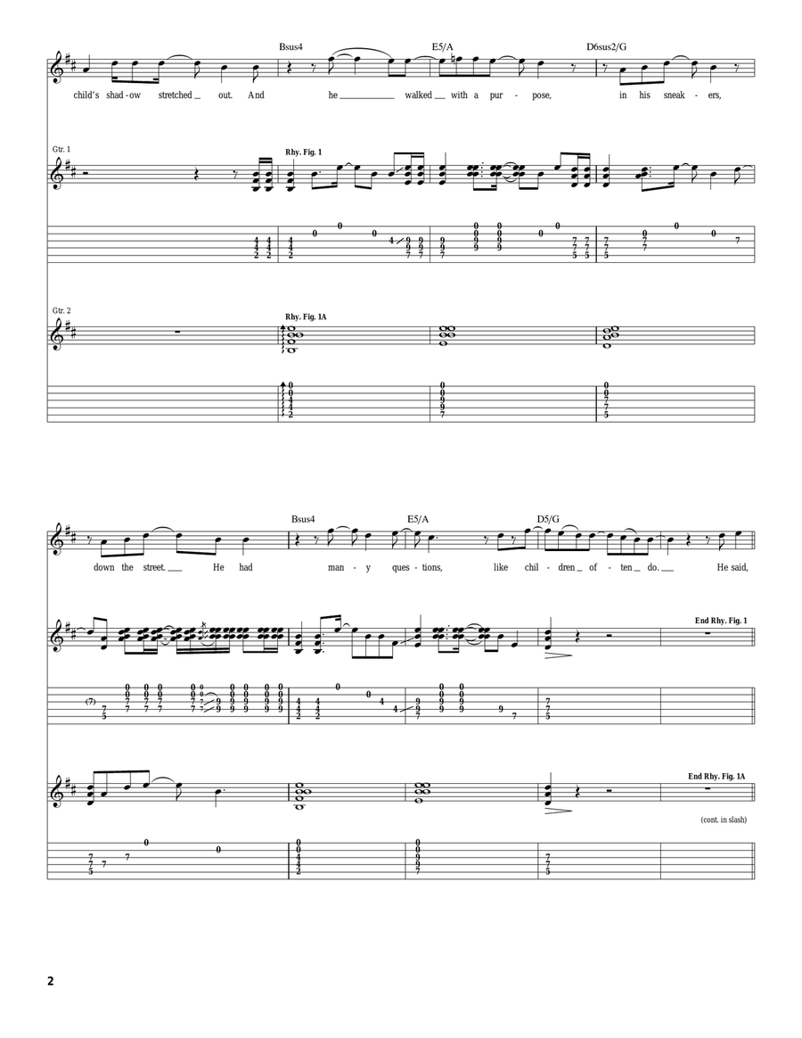 Counting Blue Cars Counting Blue Cars Acoustic Guitar scores gallery preview page 2