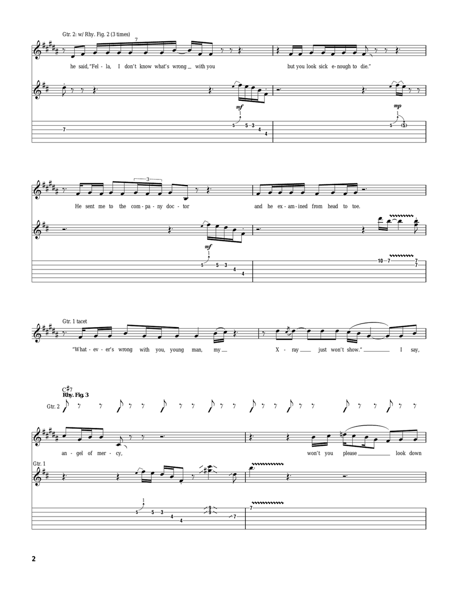 Angel Of Mercy Angel Of Mercy Electric Guitar scores gallery preview page 2