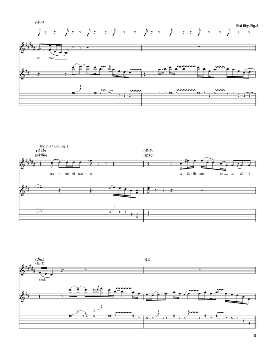 Angel Of Mercy Angel Of Mercy Electric Guitar scores gallery preview page 3