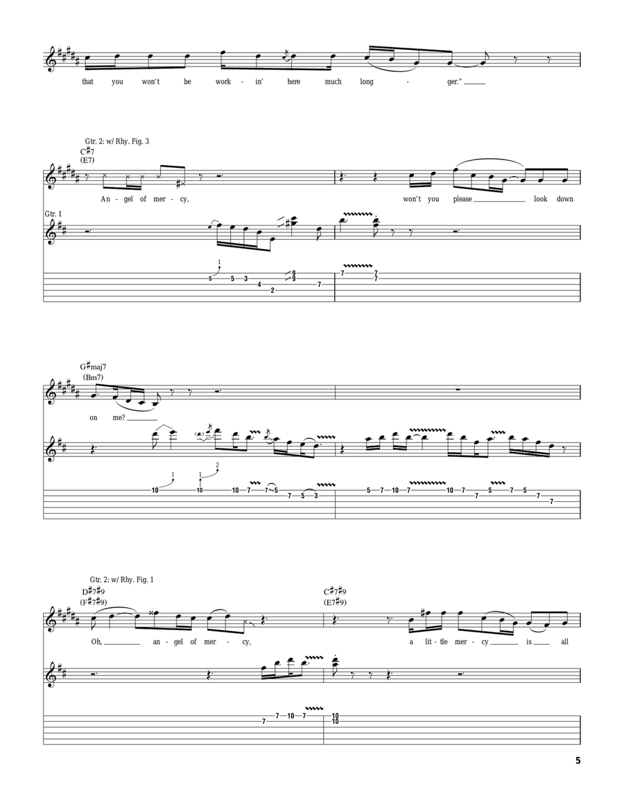 Angel Of Mercy Angel Of Mercy Electric Guitar scores gallery preview page 5