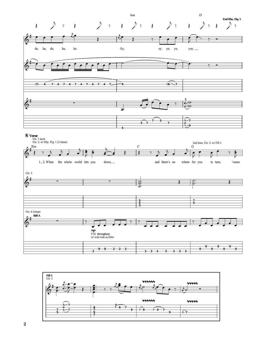 I Know A Place (Where We Can Carry On) Guitar Tablature scores gallery preview page 2