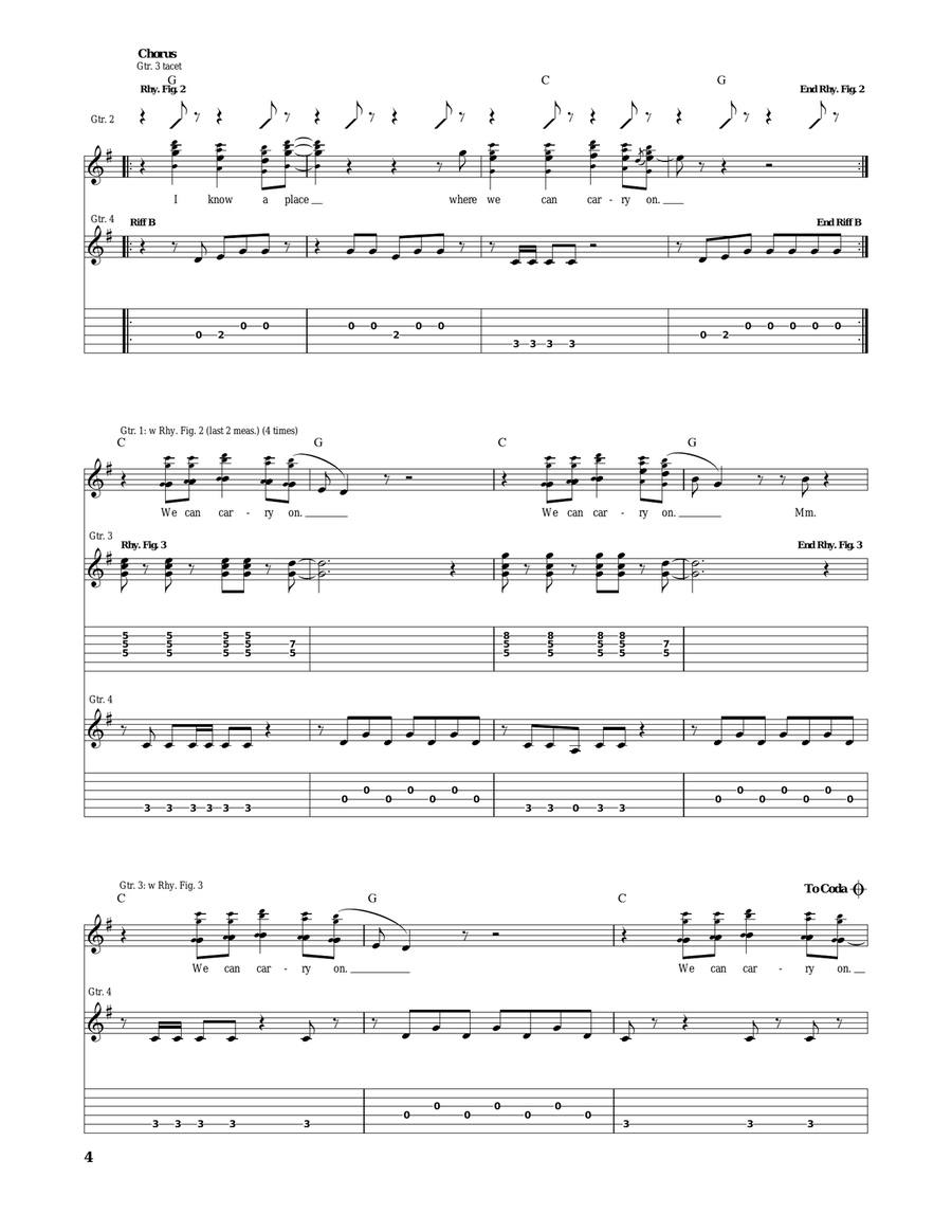 I Know A Place (Where We Can Carry On) Guitar Tablature scores gallery preview page 4