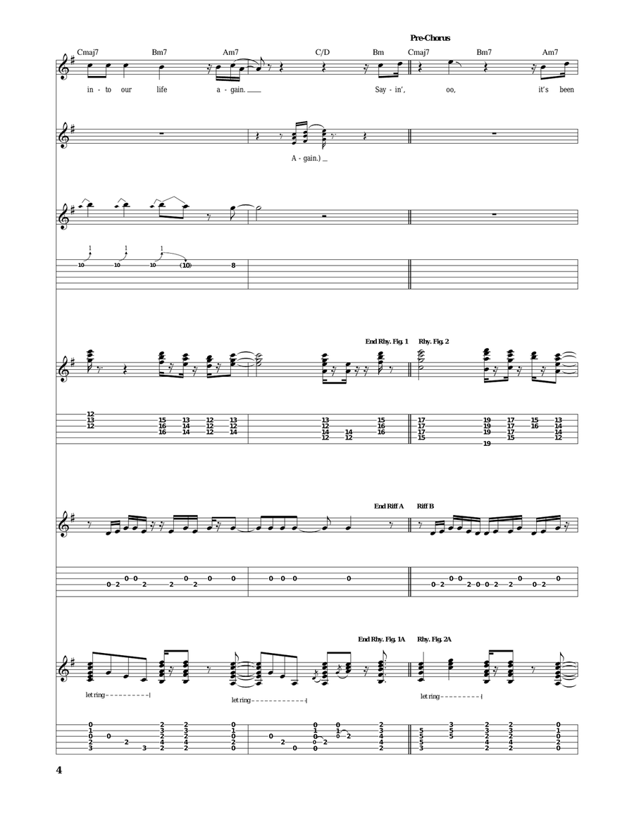 Turn Your Lights Down Low Guitar Tablature scores gallery preview page 4