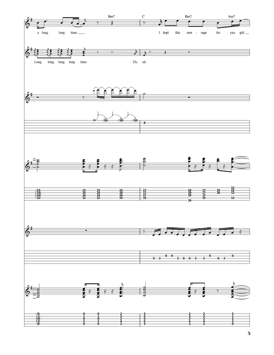 Turn Your Lights Down Low Guitar Tablature scores gallery preview page 5