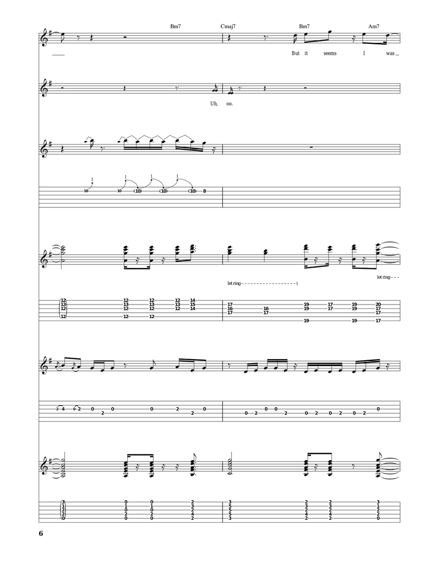 Turn Your Lights Down Low Guitar Tablature scores gallery preview page 6