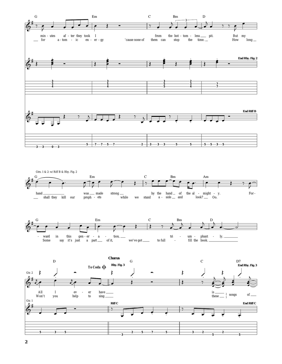 Redemption Song Redemption Song Electric Guitar scores gallery preview page 2